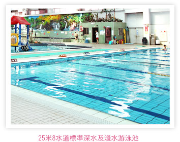25米8水道標準深水及淺水游泳池